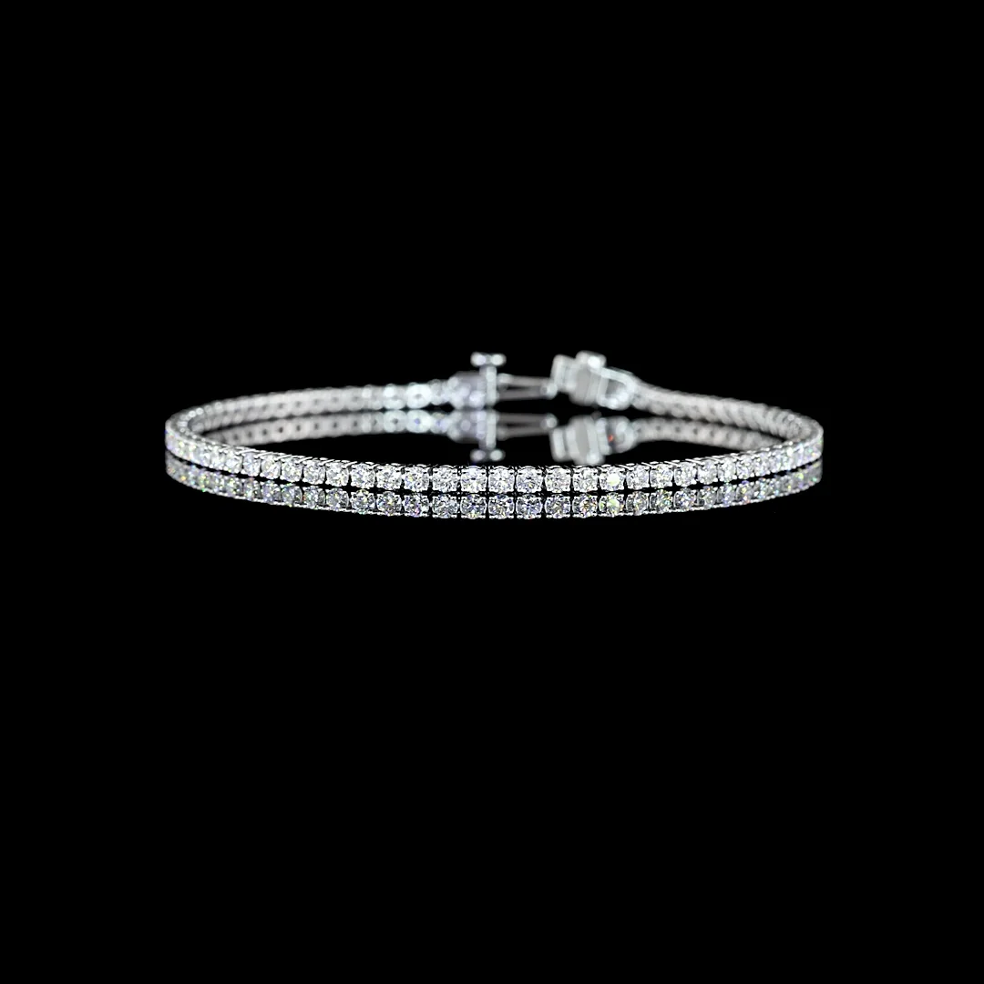 2.74 Cts 14k White Gold Round Shape Tennis Bracelet