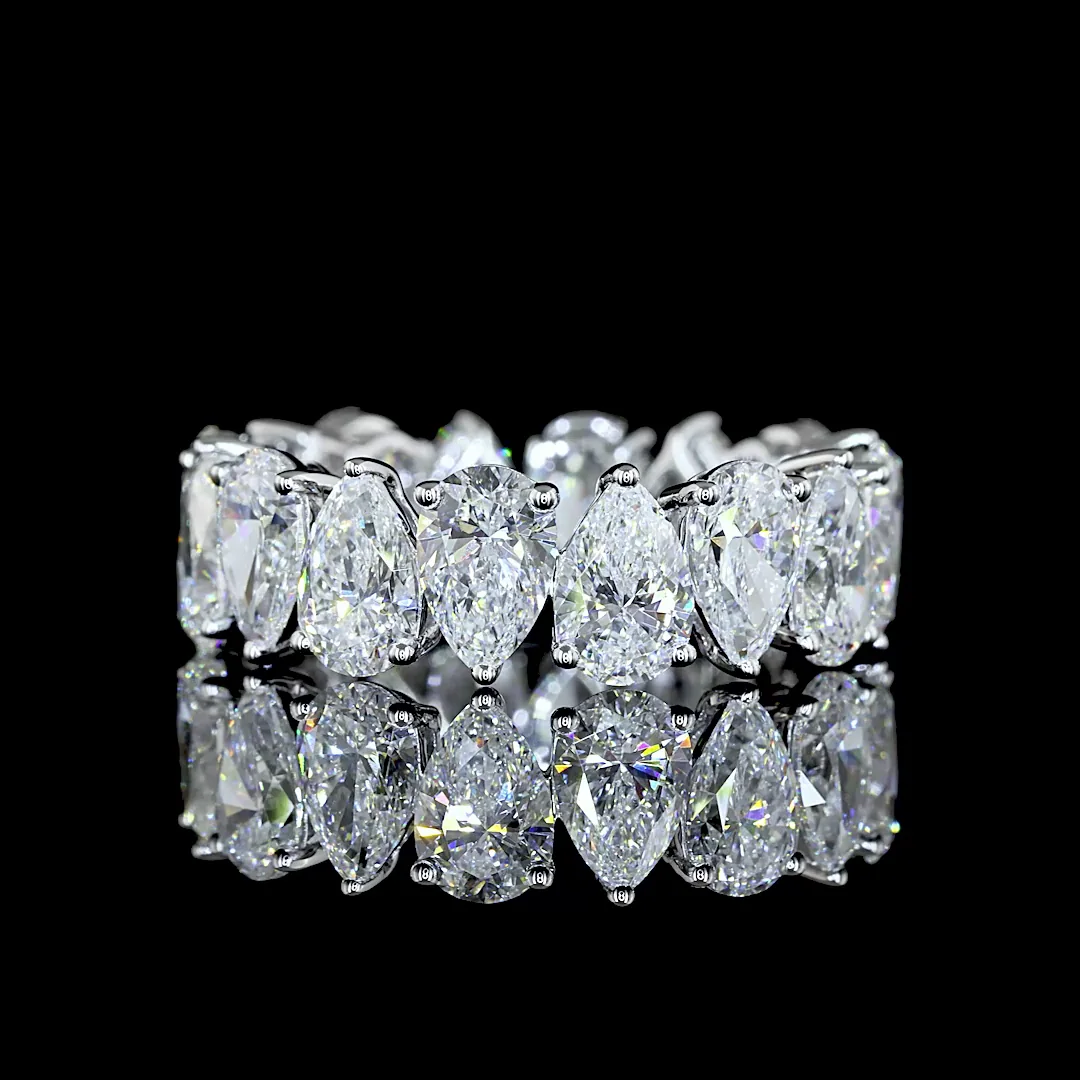 5.82 Cts 18k White Gold Pear Shape Eternity Band Eternity Band