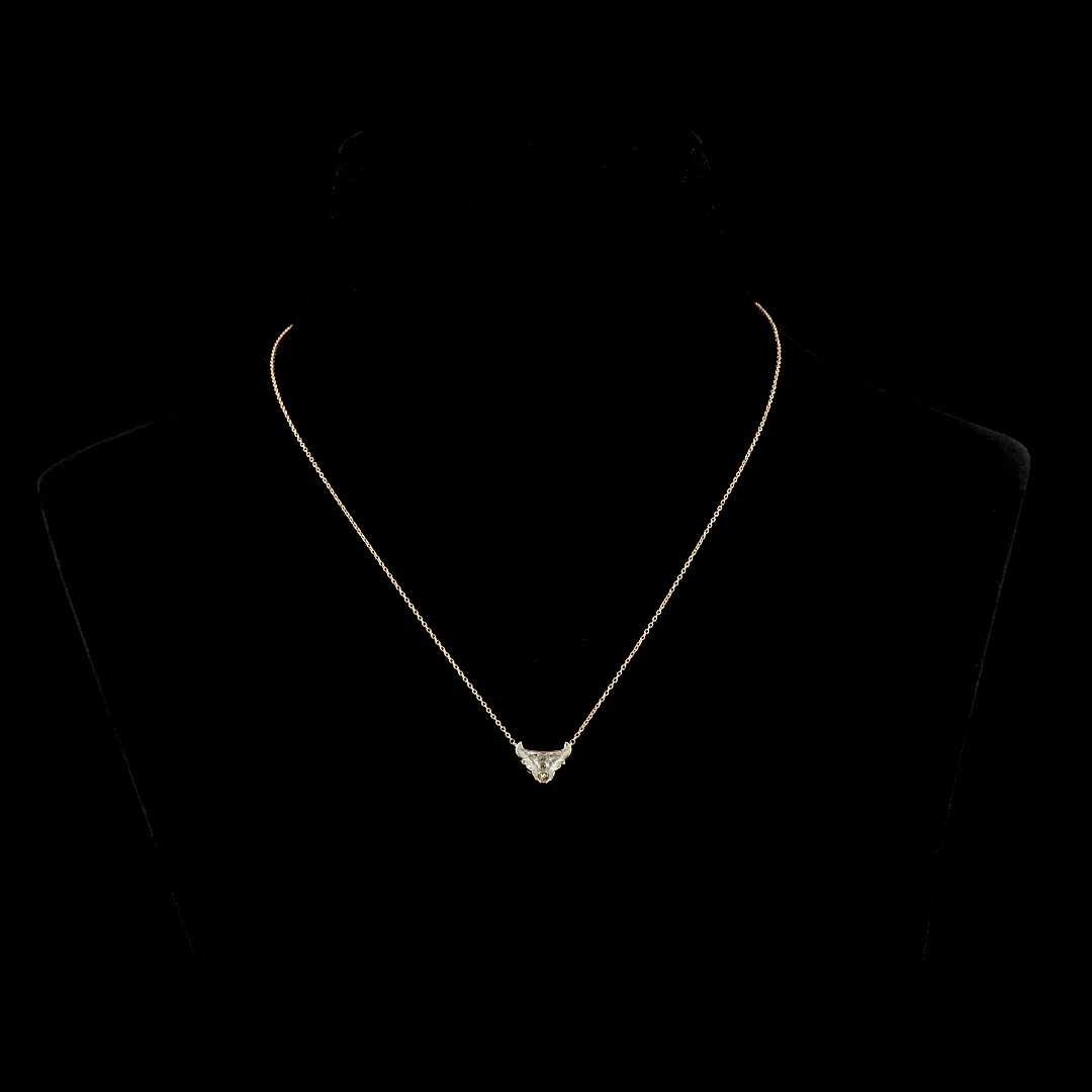 1.62 Cts 14k Yellow Gold Bull Shape Symbol Pendant