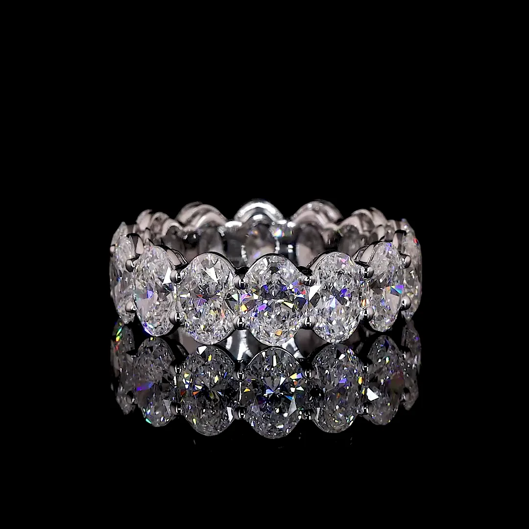 7.16 Cts 14k White Gold Oval Shape Eternity Band Eternity Band