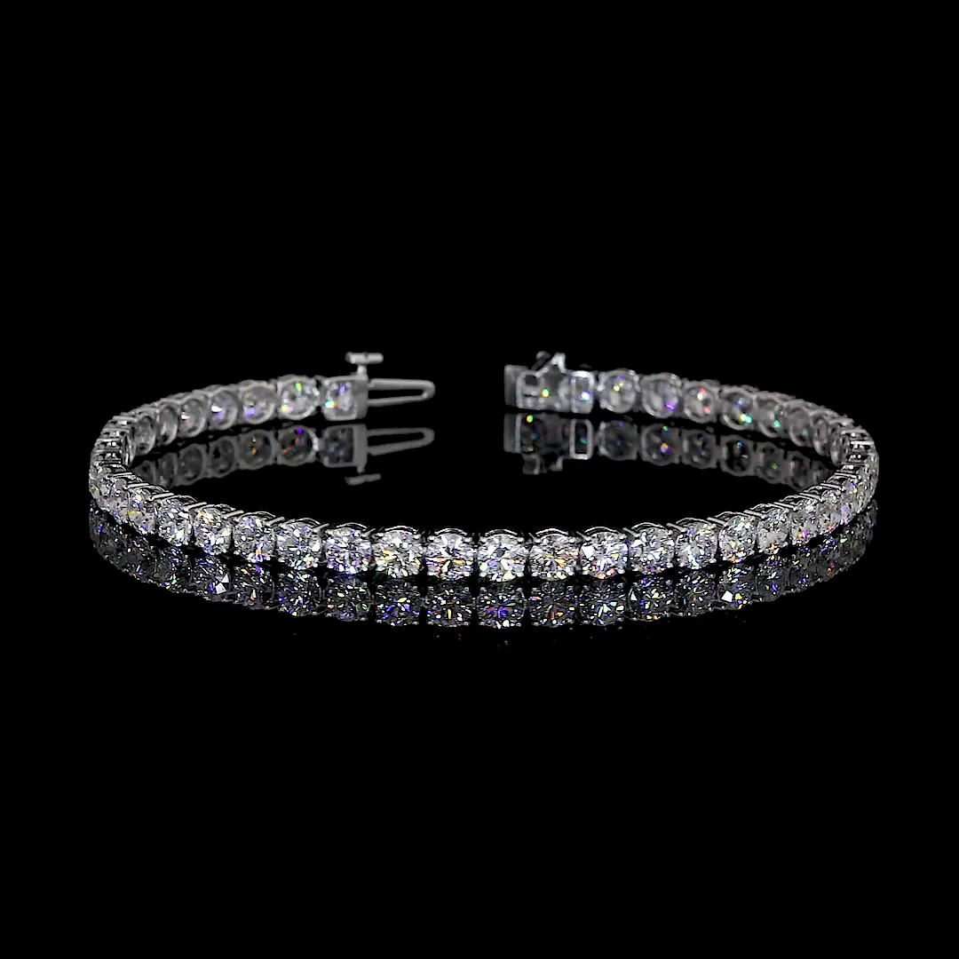 8.2 Cts 14k White Gold Round Shape Tennis Bracelet
