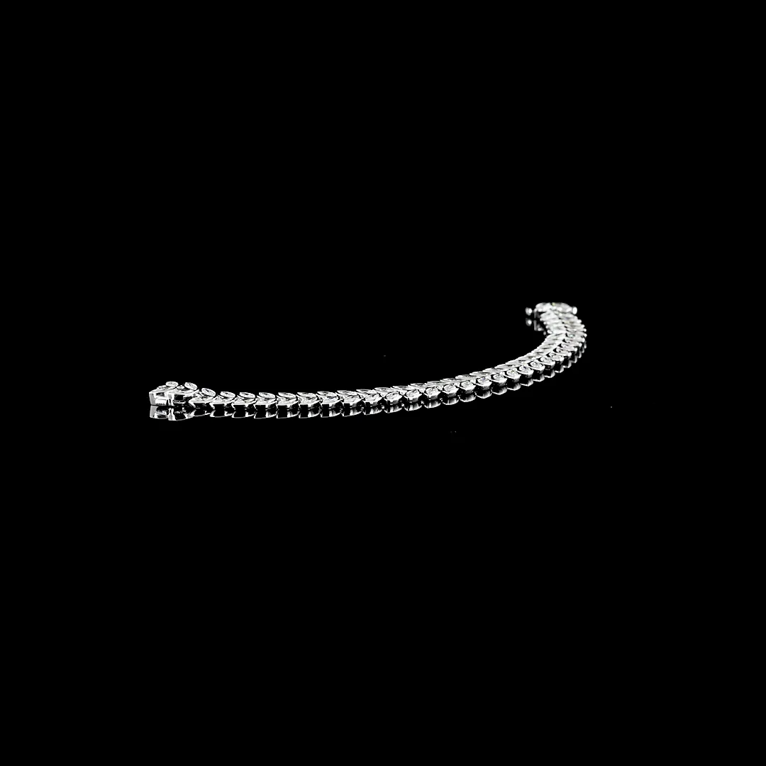11.19 Cts 14k White Gold Mix Shape Tennis Bracelet