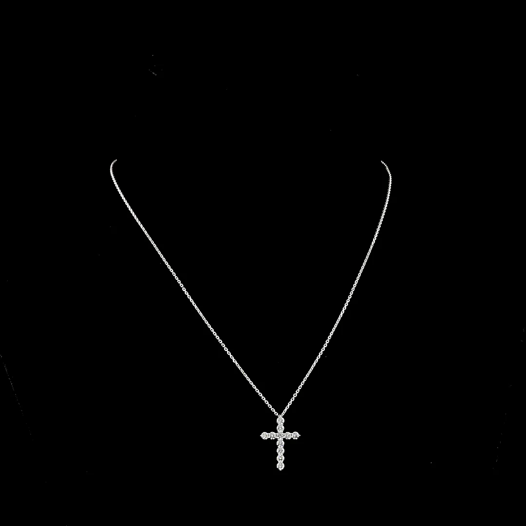 0.66 Cts 14k White Gold Round Shape Symbol Pendant