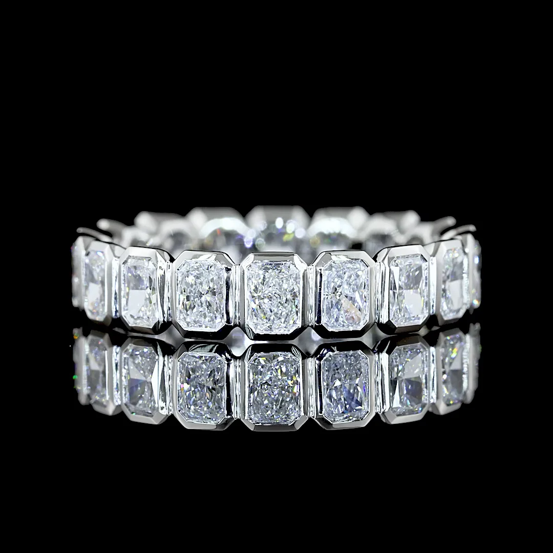 1.82 Cts Platinum Radiant Shape Eternity Band Eternity Band