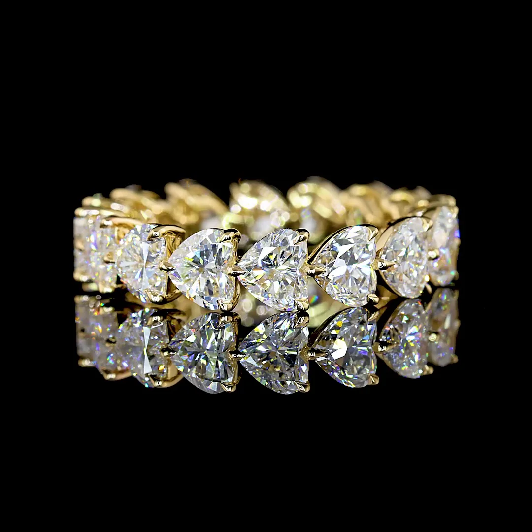 4.48 Cts 14k Yellow Gold Heart Shape Eternity Band Eternity Band