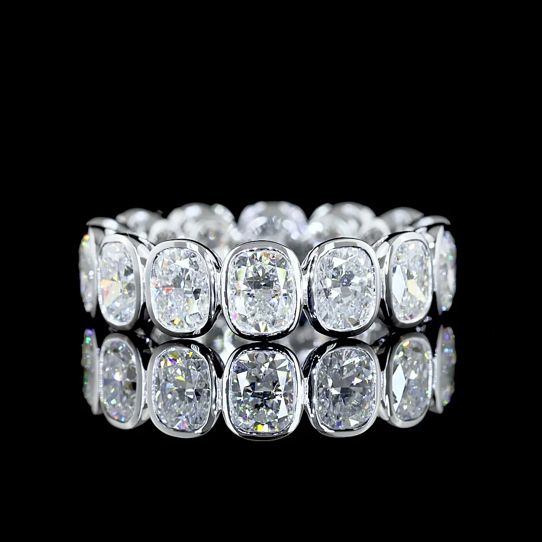 5.49 Cts 14k White Gold Cushion Brilliant Shape Eternity Band Eternity Band