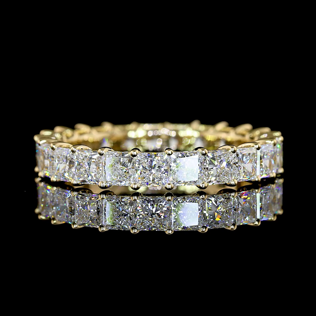 3.17 Cts 14k Yellow Gold Princess Shape Eternity Band Eternity Band
