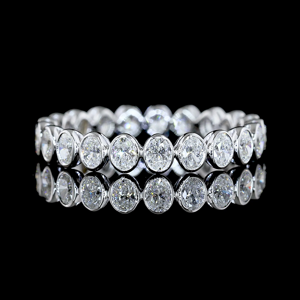 1.01 Cts 14k White Gold Oval Shape Eternity Band Eternity Band