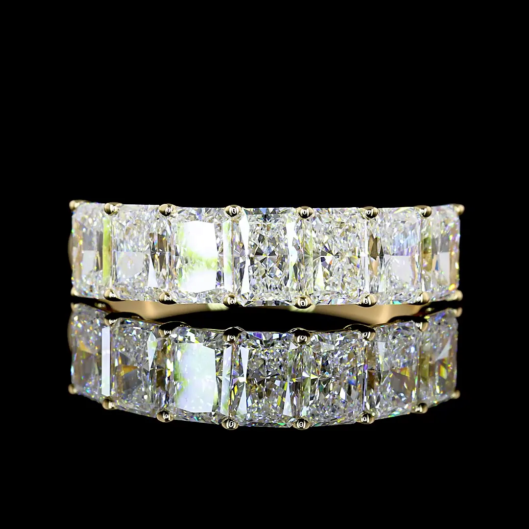 2.11 Cts 14k Yellow Gold Radiant Shape 7 Stones Eternity Band