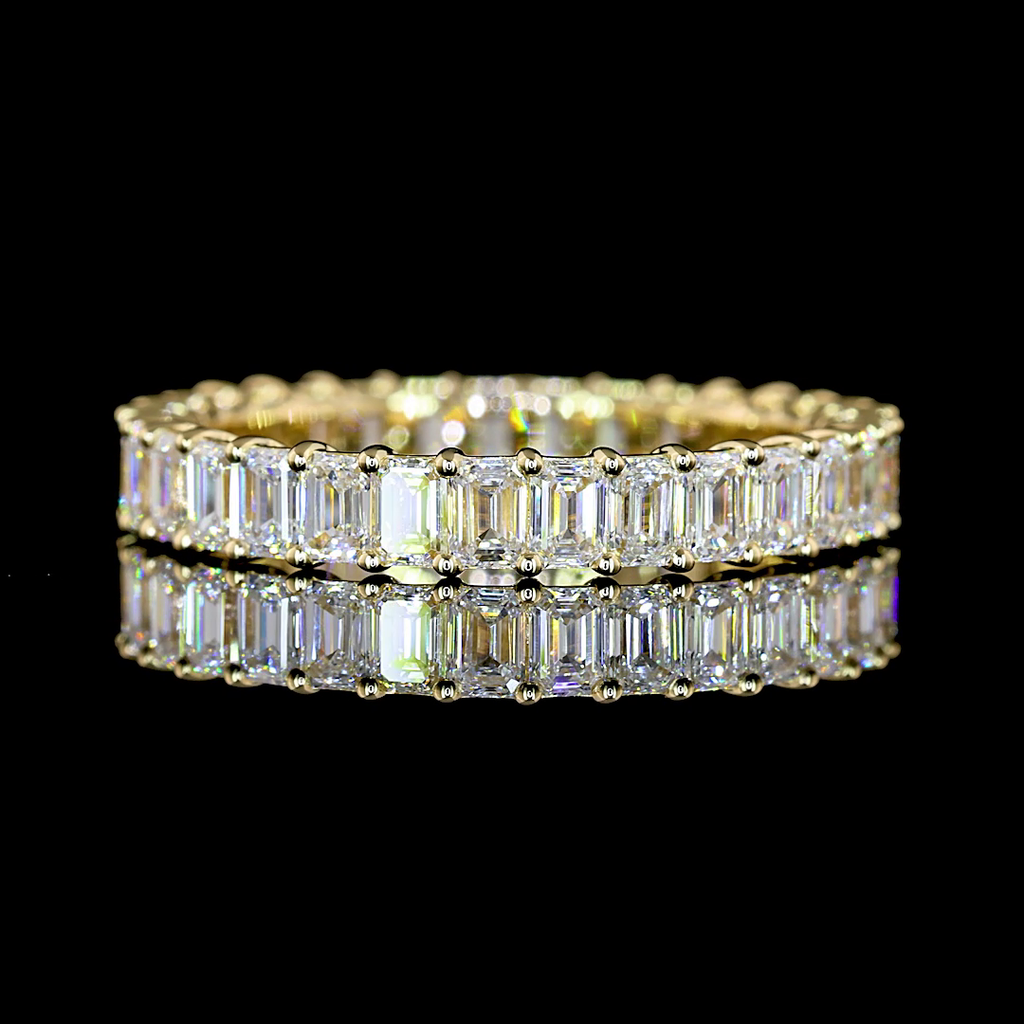 1.99 Cts 14k Yellow Gold Emerald Shape Eternity Band Eternity Band