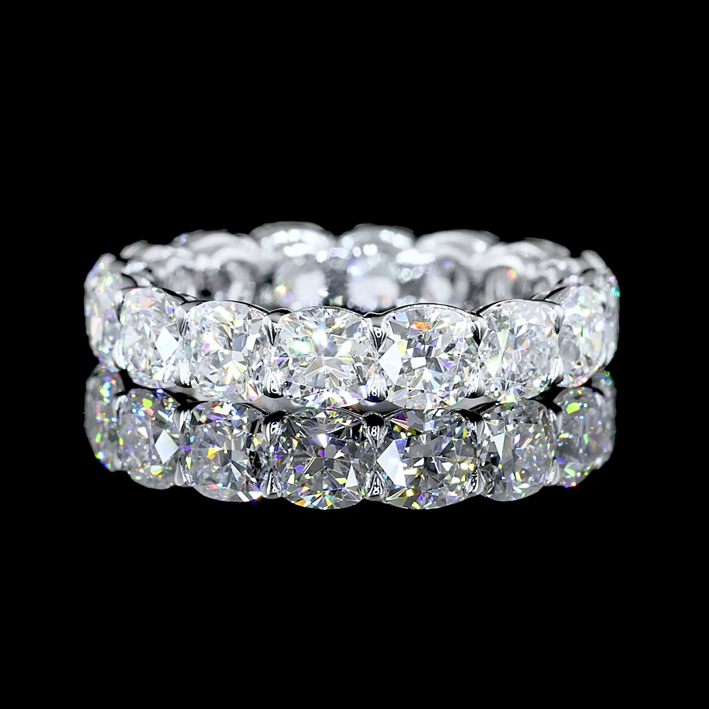 5.01 Cts 14k White Gold Square Cushion Brilliant Shape Eternity Band Eternity Band