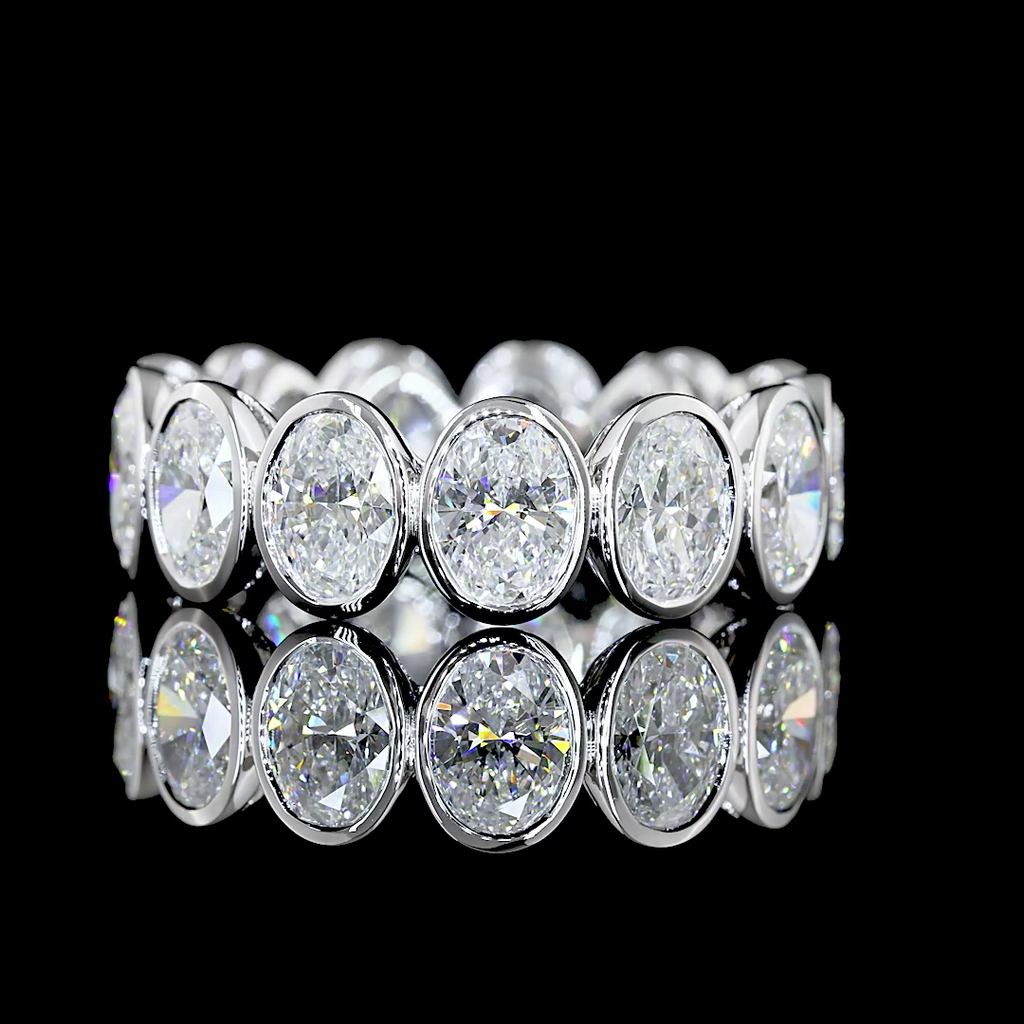 5.12 Cts 14k White Gold Oval Shape Eternity Band Eternity Band