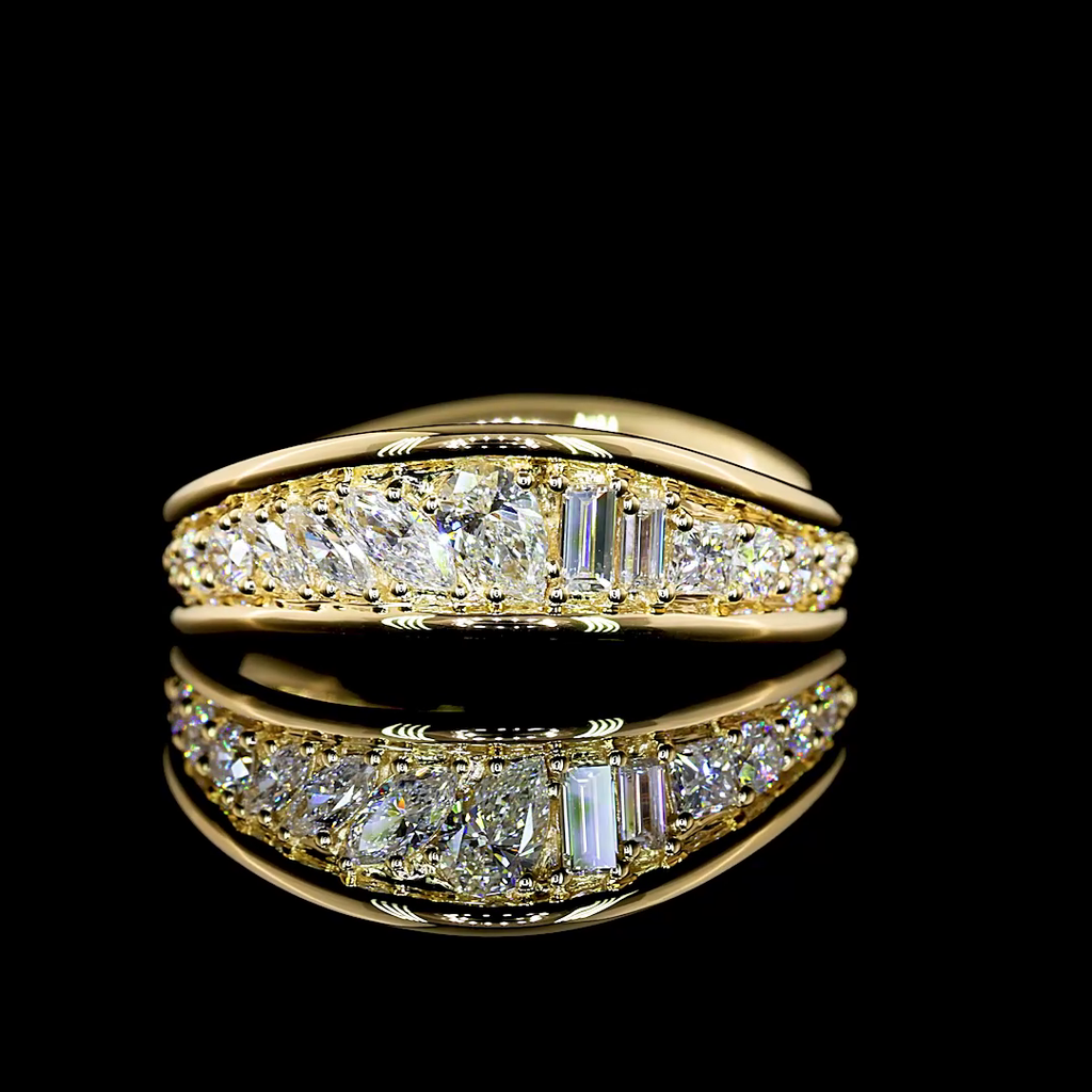 0.57 Cts 14k Yellow Gold Round Shape Special Eternity Band