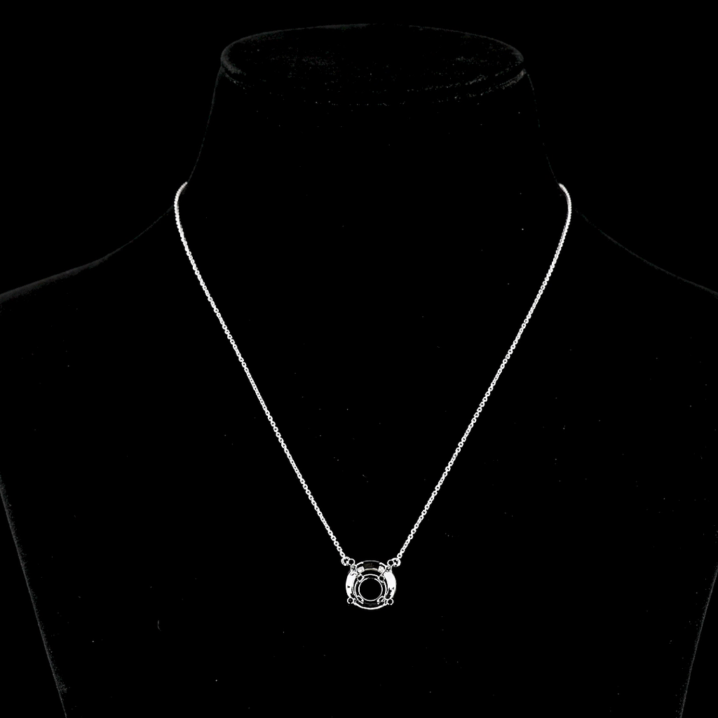 7.14 Cts 14k White Gold Round Shape Solitaire Pendant