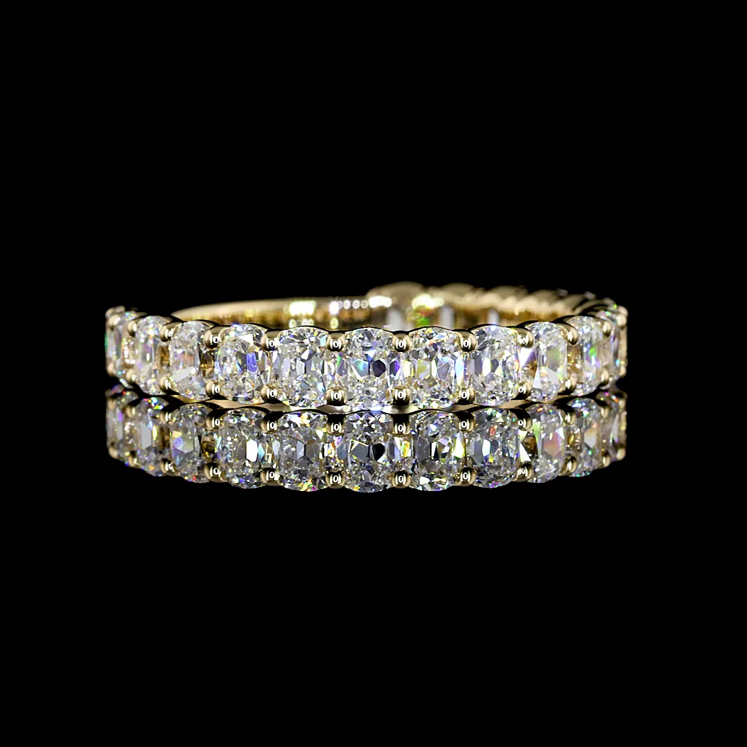 1.79 Cts 14k Yellow Gold Antique Cushion Shape 3/4 Band Eternity Band