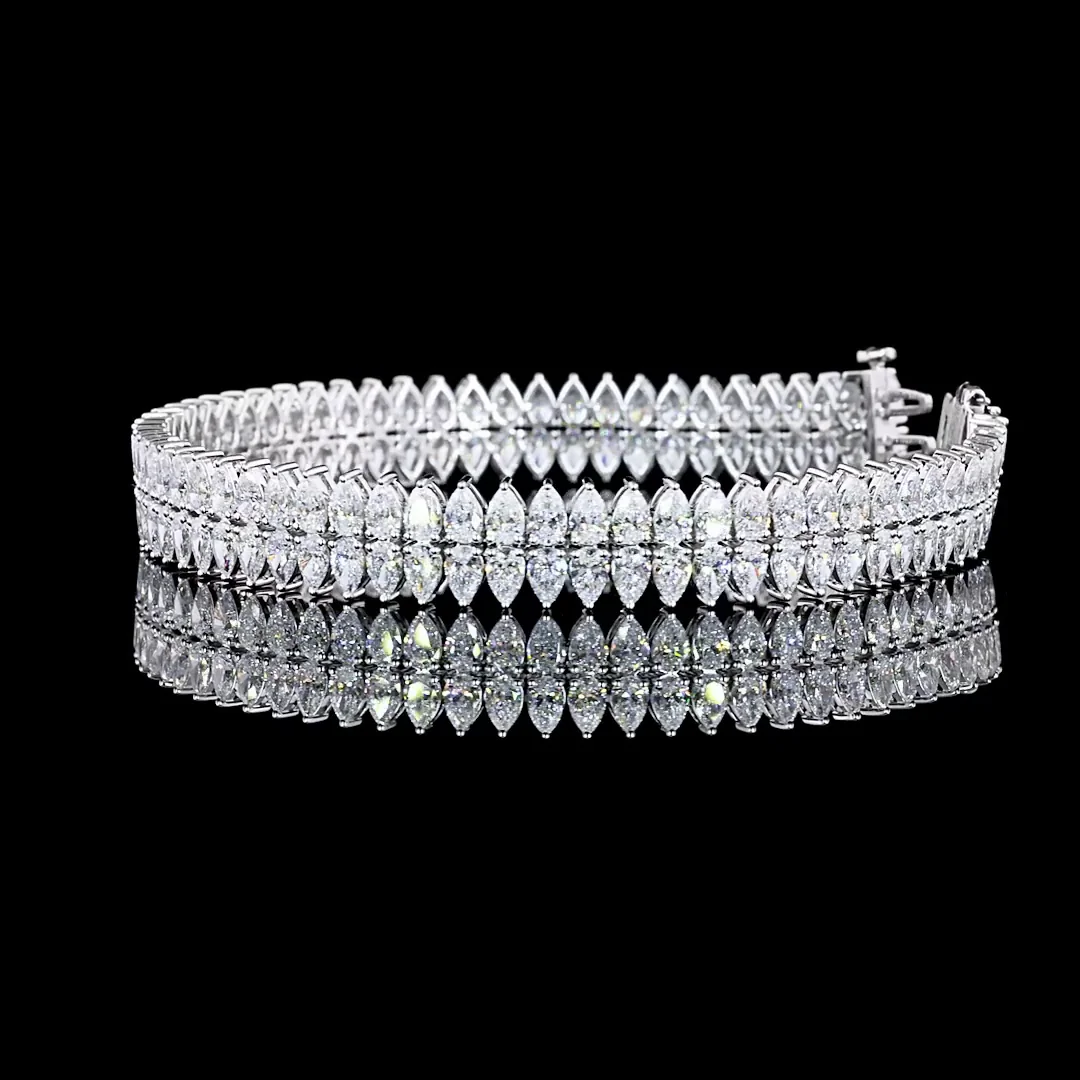 13.58 Cts 14k White Gold Pear Shape Special Bracelet