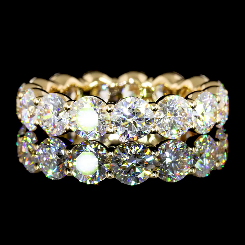 4.17 Cts 18k Yellow Gold Round Shape Eternity Band Eternity Band