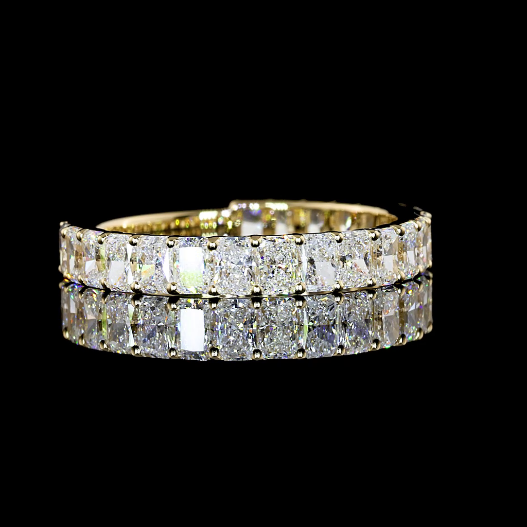 1.76 Cts 14k Yellow Gold Radiant Shape 3/4 Band Eternity Band