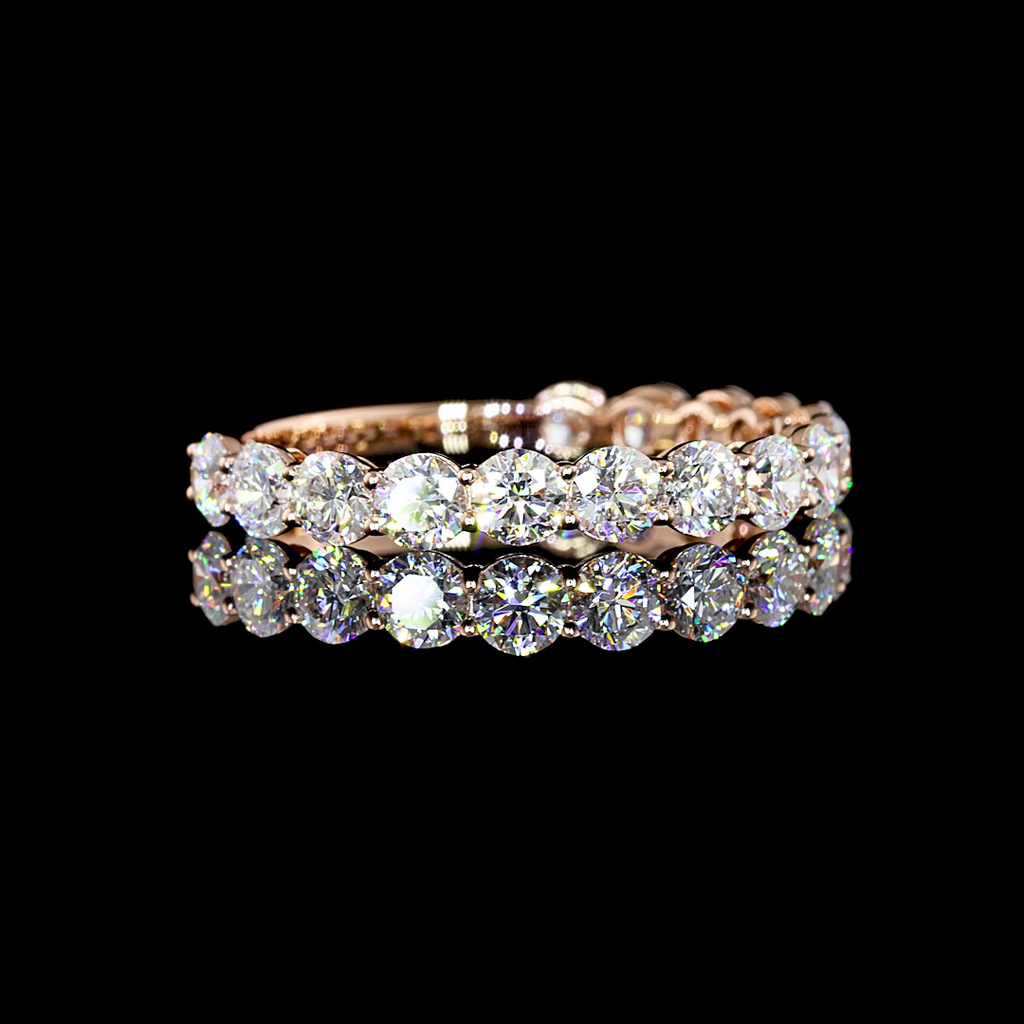 1.55 Cts 14k Rose Gold Round Shape 3/4 Band Eternity Band