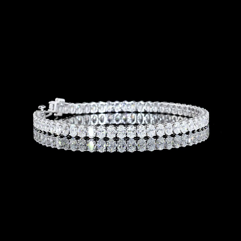 8 Cts 14k White Gold Oval Shape Tennis Bracelet