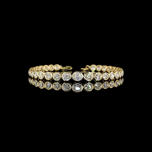 [BC14YSPRD700RDB] 7.05 Cts 14k Yellow Gold Round Shape Special Bracelet