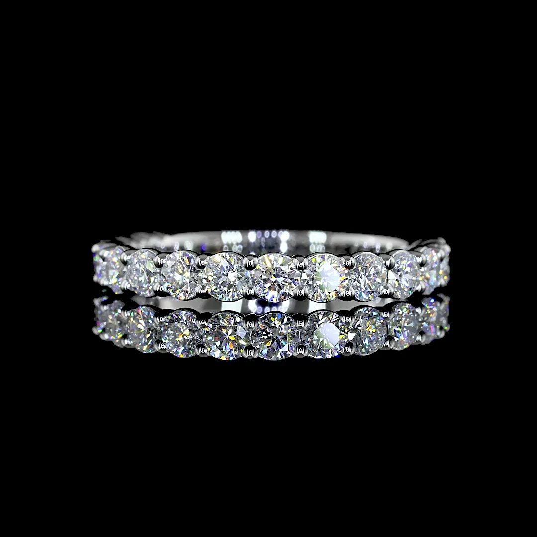 0.89 Cts Platinum Round Shape 3/4 Band Eternity Band