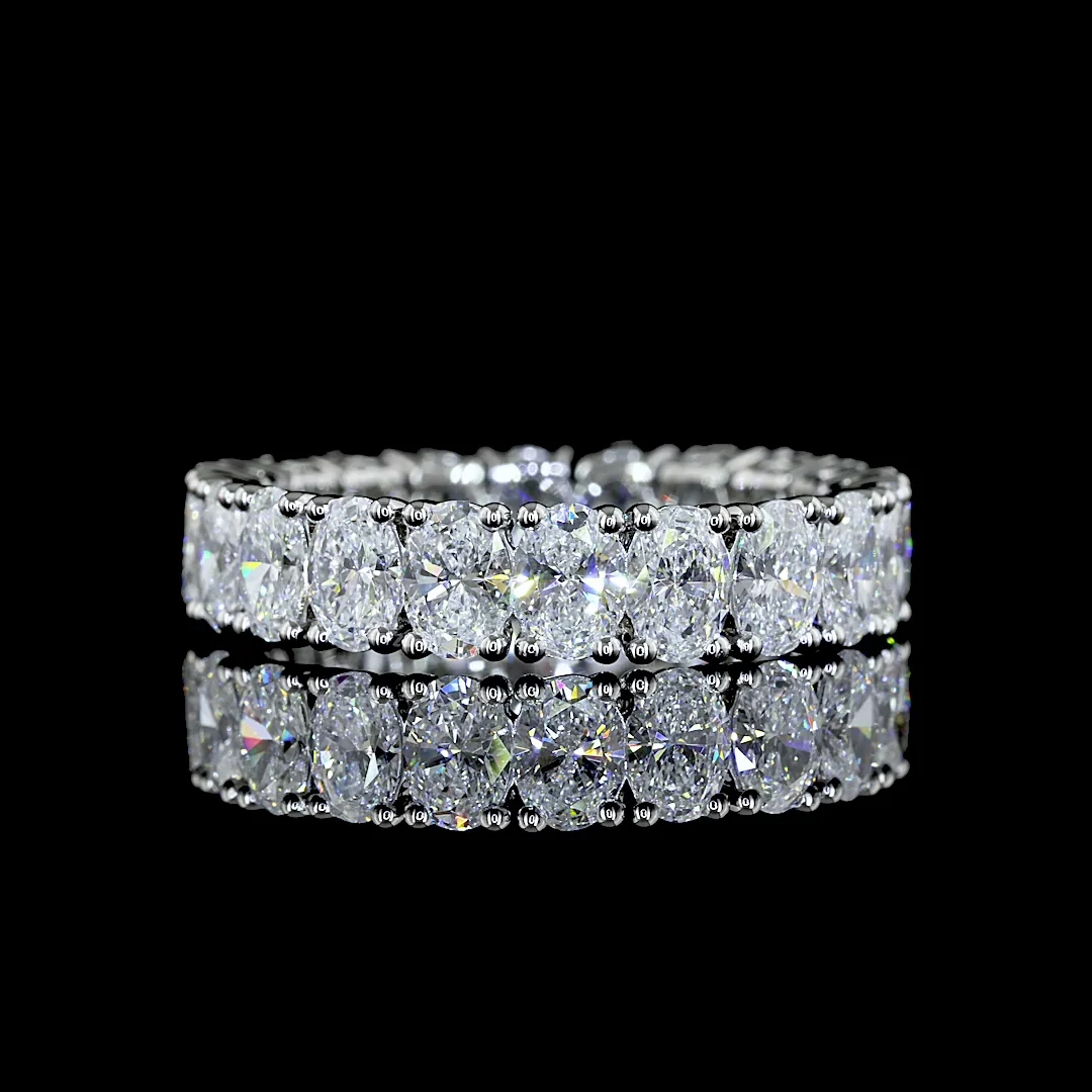 4.37 Cts Platinum Oval Shape Eternity Band Eternity Band