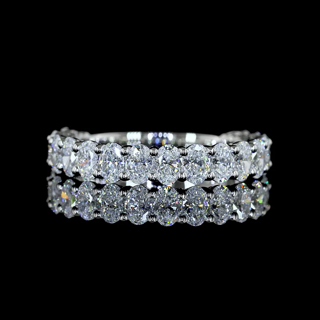 1.9 Cts Platinum Oval Shape 3/4 Band Eternity Band