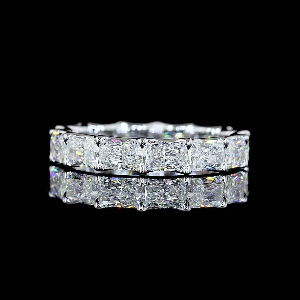 3.08 Cts 14k White Gold Radiant Shape Eternity Band Eternity Band