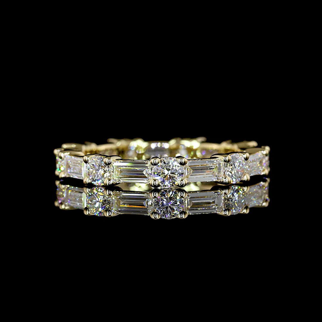 1.37 Cts 14k Yellow Gold Mix Shape Eternity Band Eternity Band