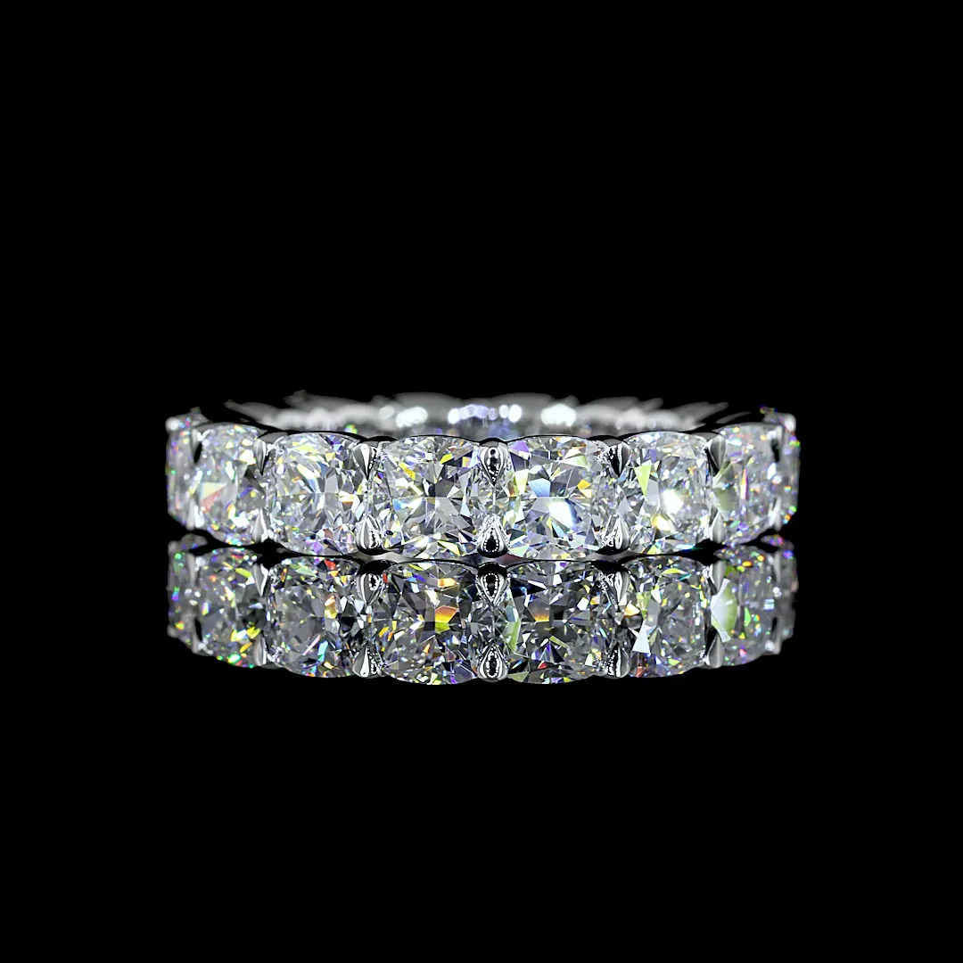 5.65 Cts 14k White Gold Square Cushion Brilliant Shape Eternity Band Eternity Band