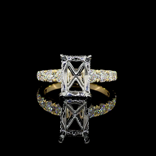 [RG14YSDS_100PNS] 5.04 Cts 14k Yellow Gold Radiant Shape Solitaire Diamond Shank Ring