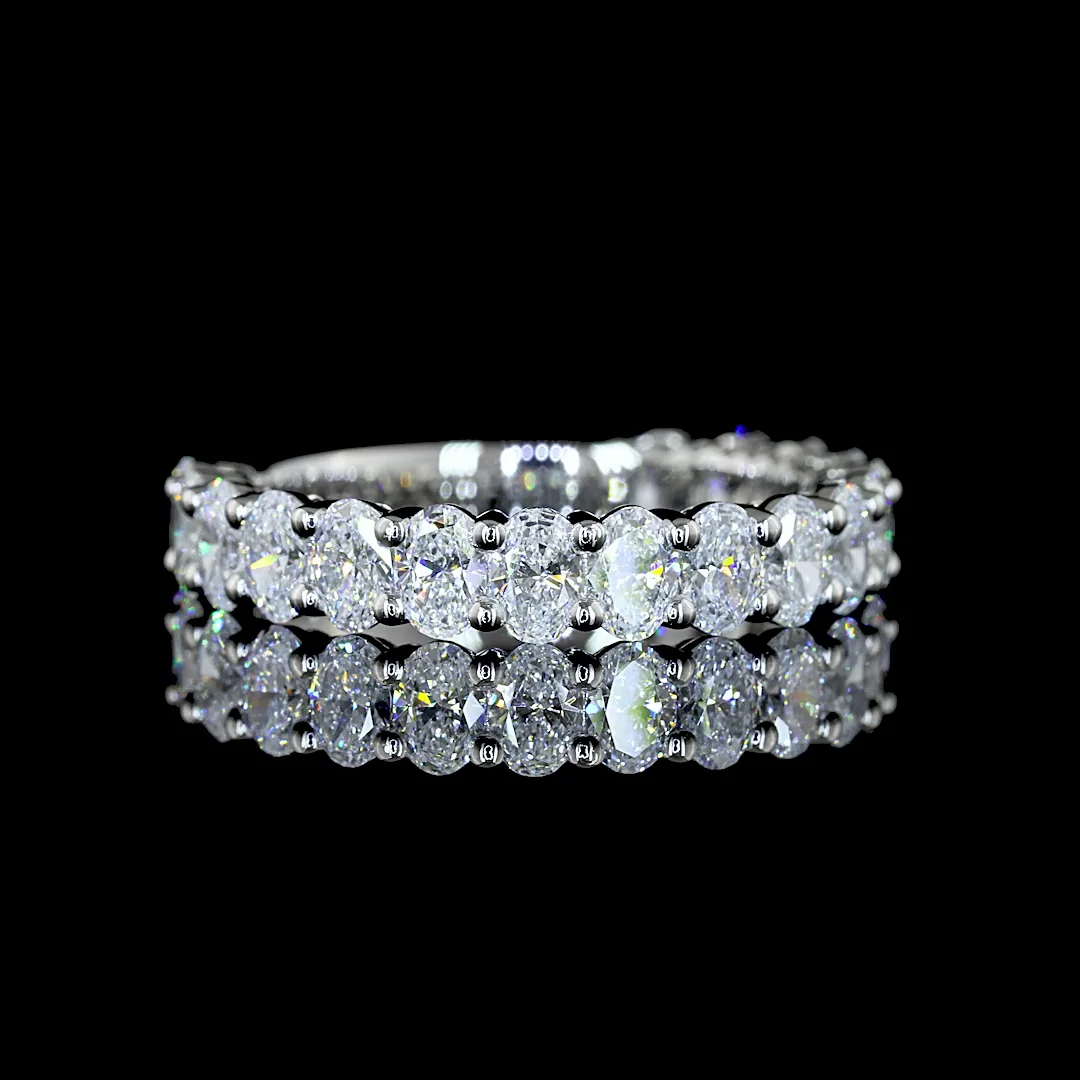 1.85 Cts Platinum Oval Shape 3/4 Band Eternity Band