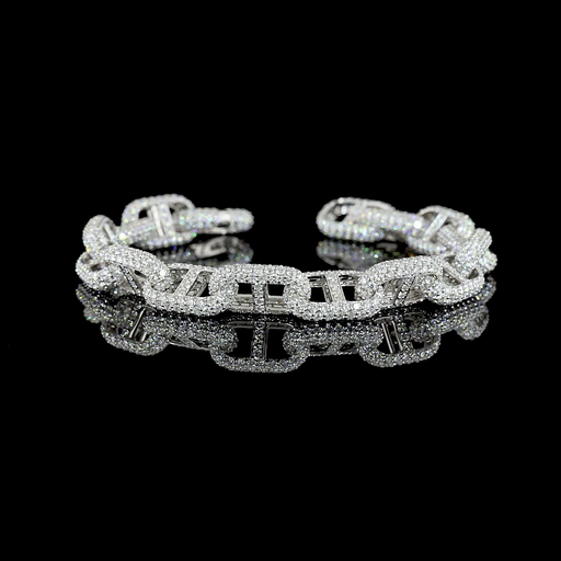 [BC14WSPRD1550P] 20.41 Cts 14k White Gold Round Shape Special Bracelet