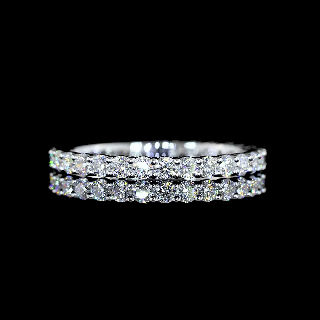 0.78 Cts 14k White Gold Round Shape 3/4 Band Eternity Band