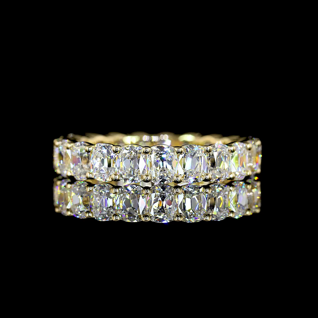 3.63 Cts 14k Yellow Gold Antique Cushion Shape Eternity Band Eternity Band