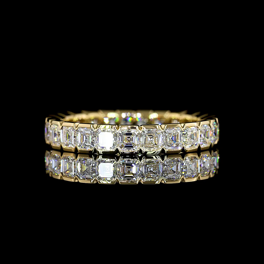 2.45 Cts 14k Yellow Gold Asscher Shape Eternity Band Eternity Band