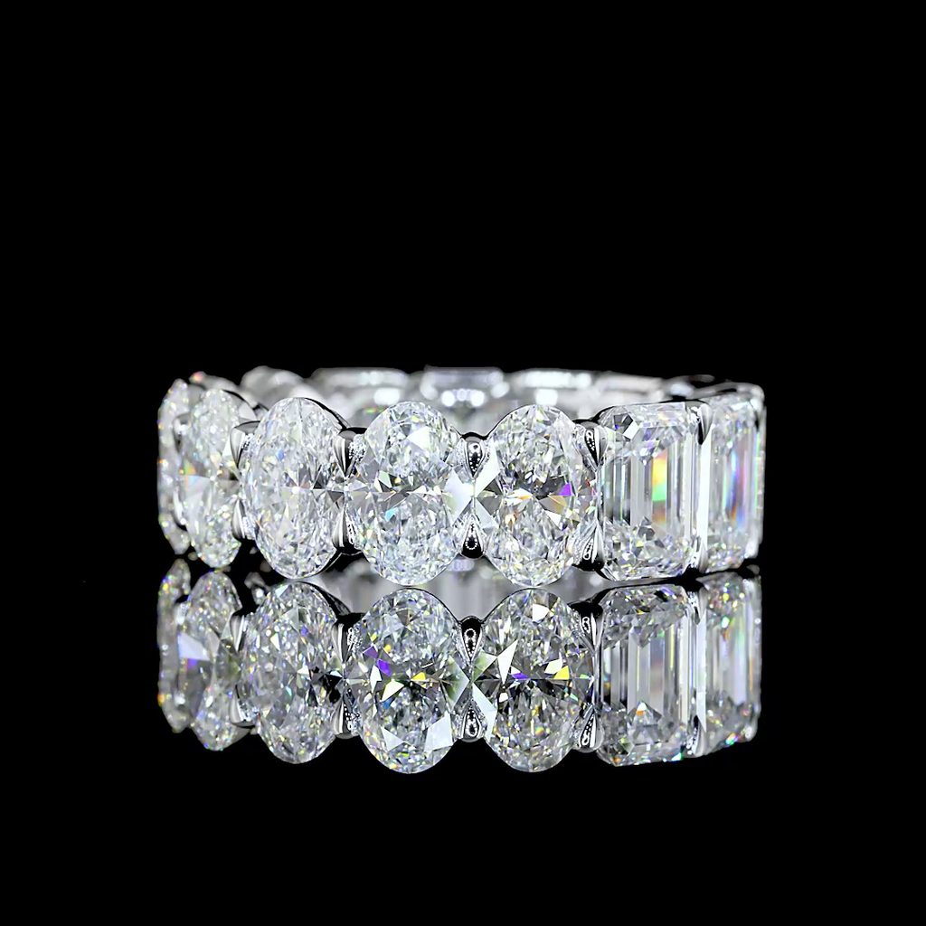 9.97 Cts 14k White Gold Mix Shape Eternity Band Eternity Band