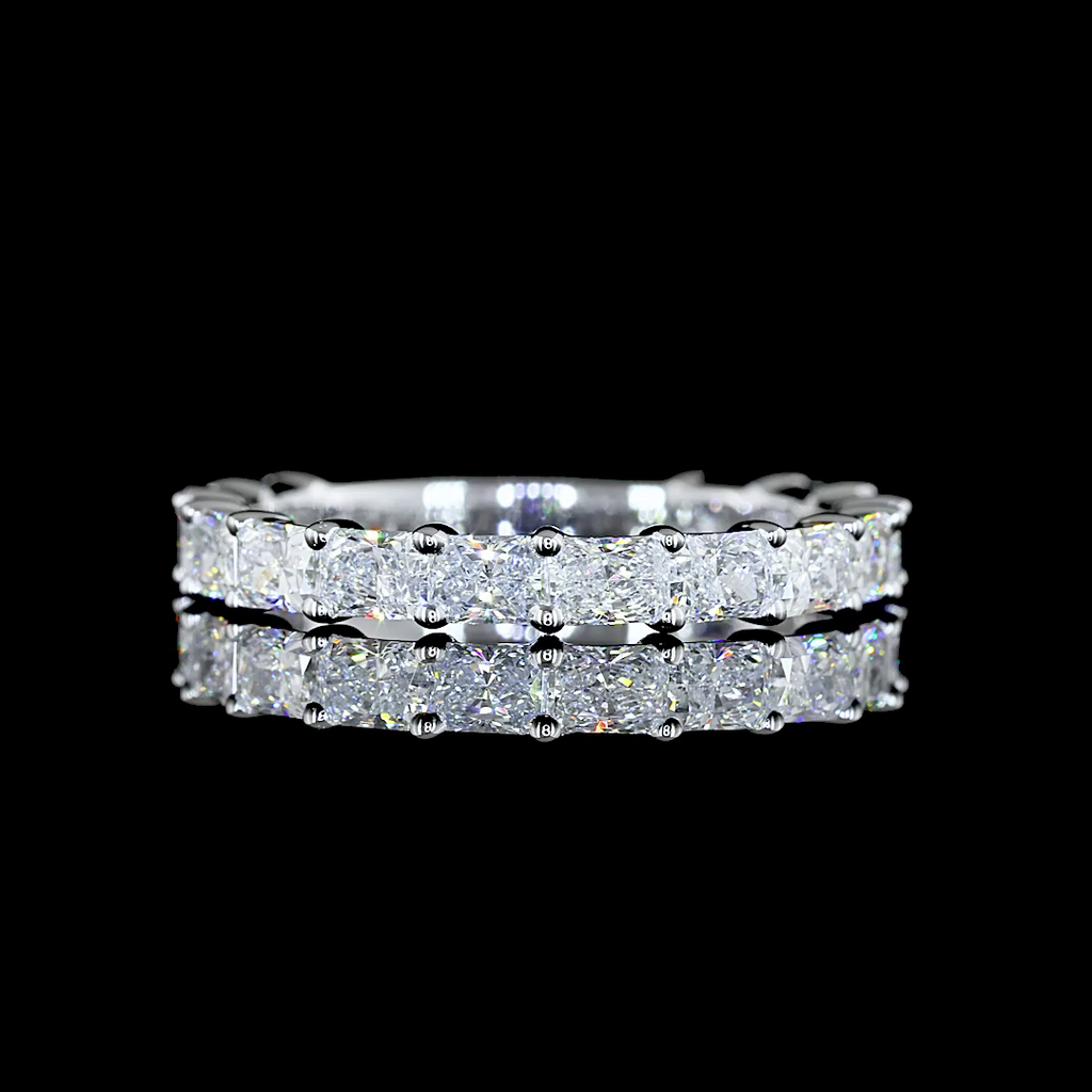 1.35 Cts 14k White Gold Radiant Shape 3/4 Band Eternity Band
