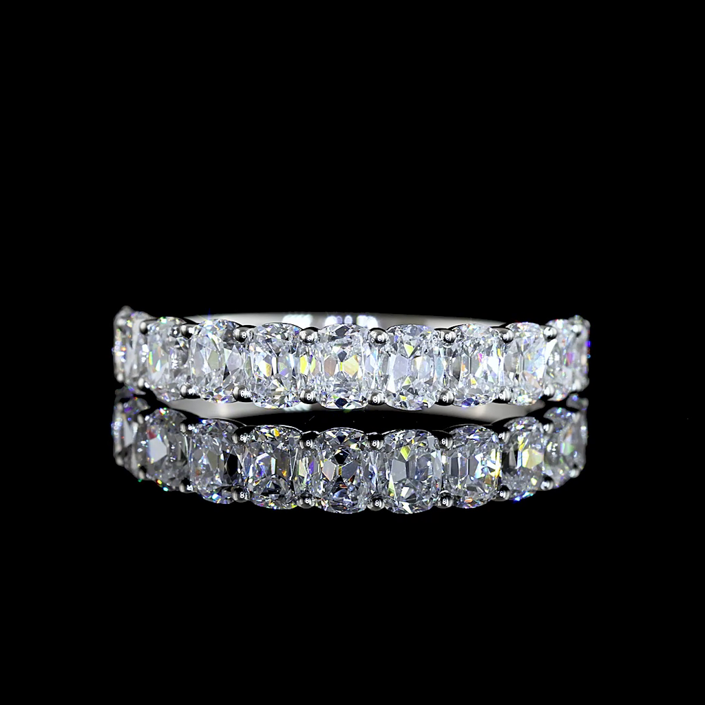 1.78 Cts Platinum Antique Cushion Shape Half Eternity Eternity Band
