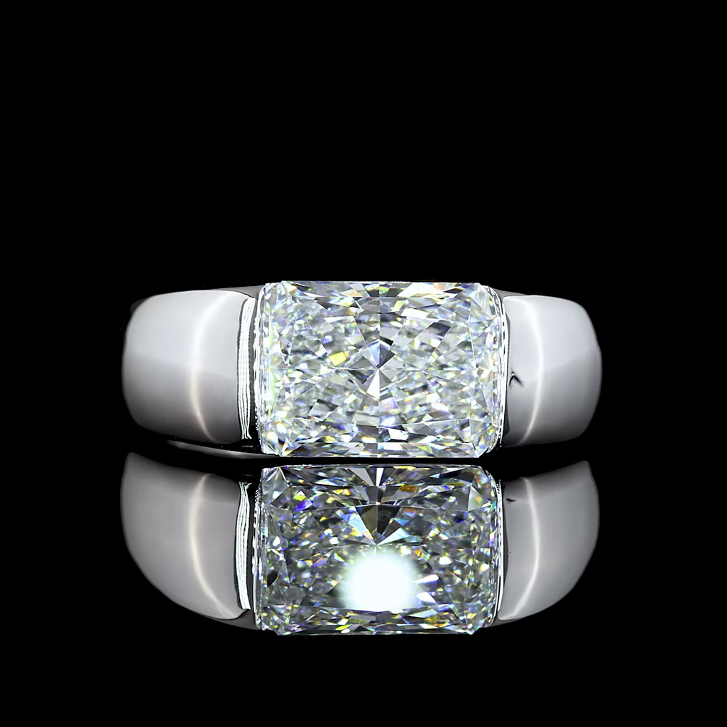 2.68 Cts 14k White Gold Radiant Shape Solitaire Ring