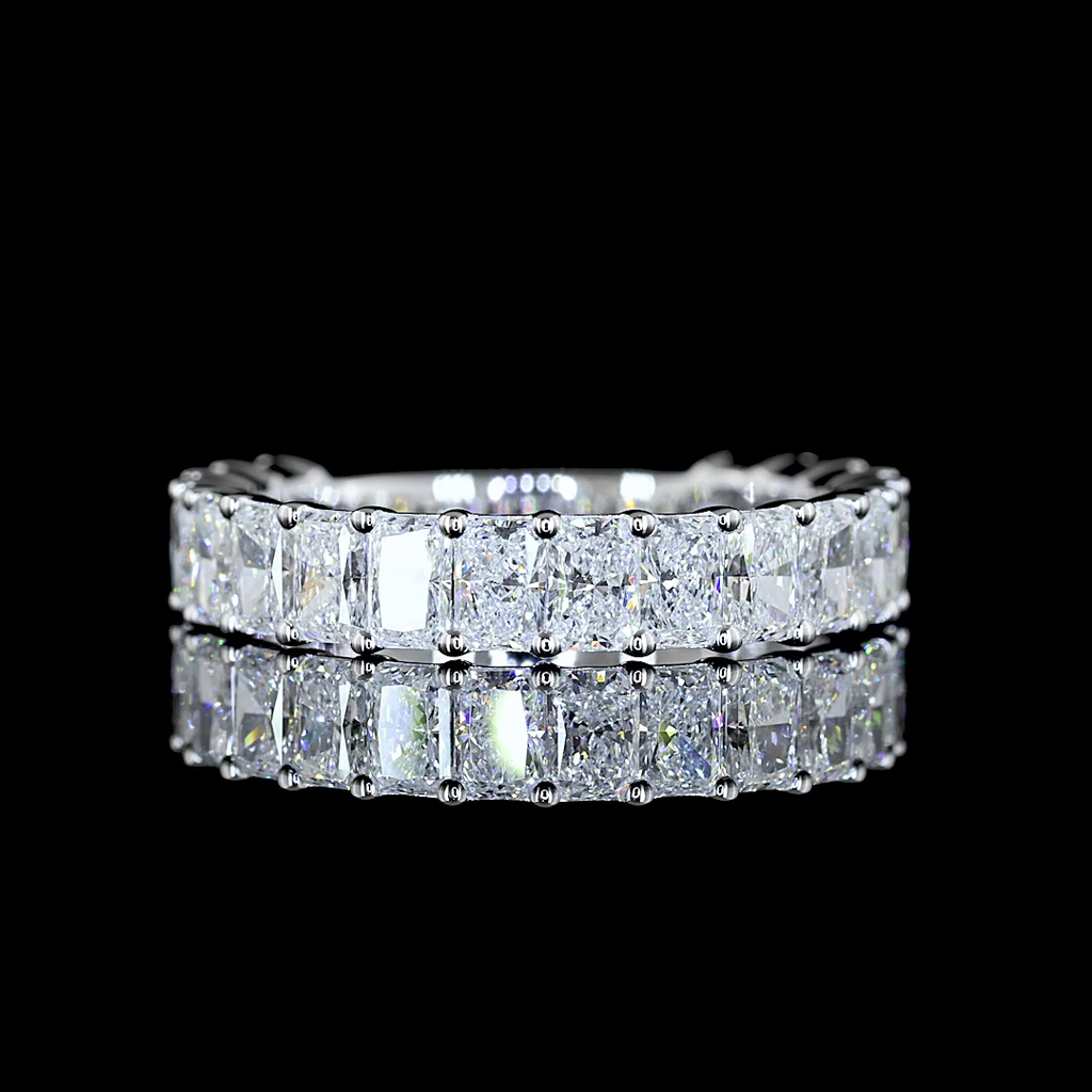 1.9 Cts 14k White Gold Radiant Shape 3/4 Band Eternity Band