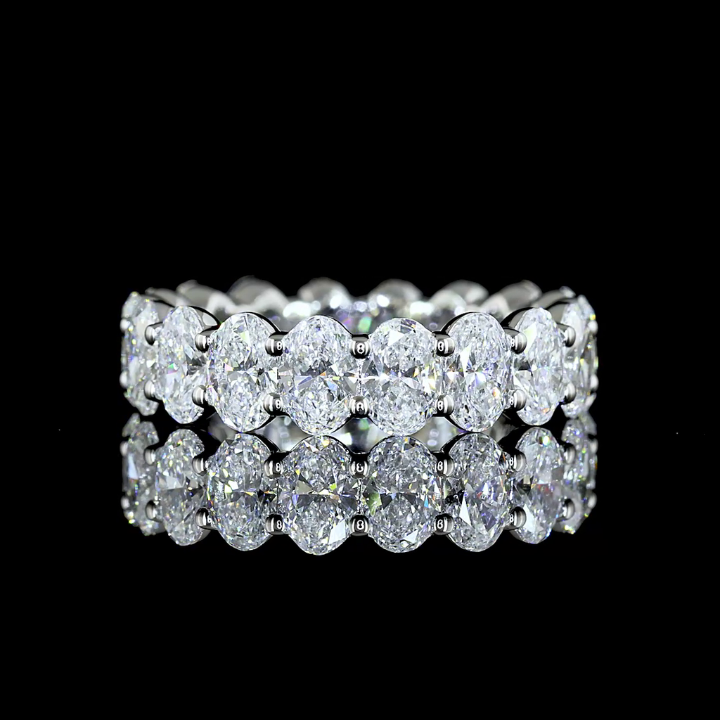 3.46 Cts Platinum Oval Shape Eternity Band Eternity Band