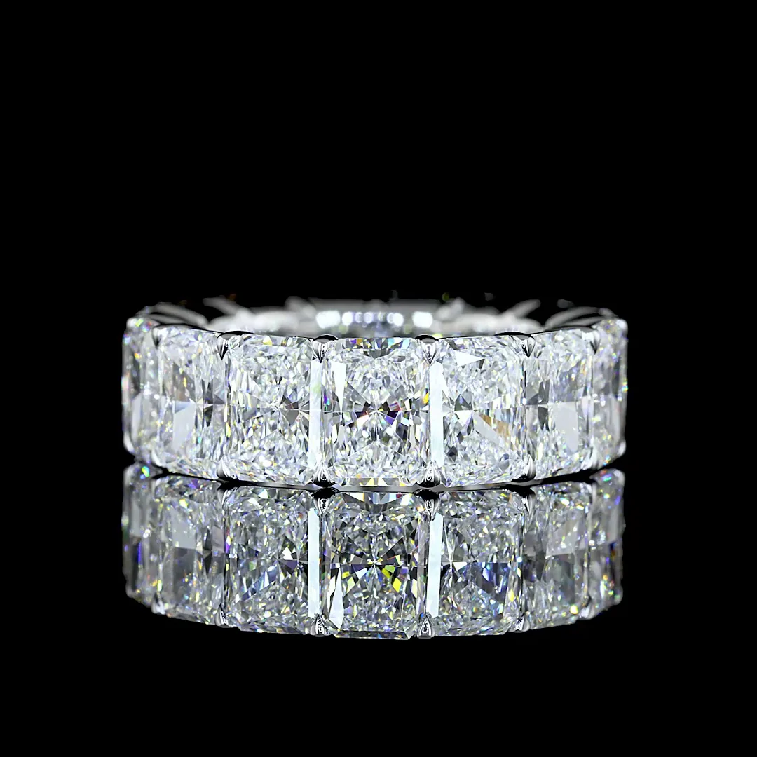 10.52 Cts 14k White Gold Radiant Shape Eternity Band Eternity Band