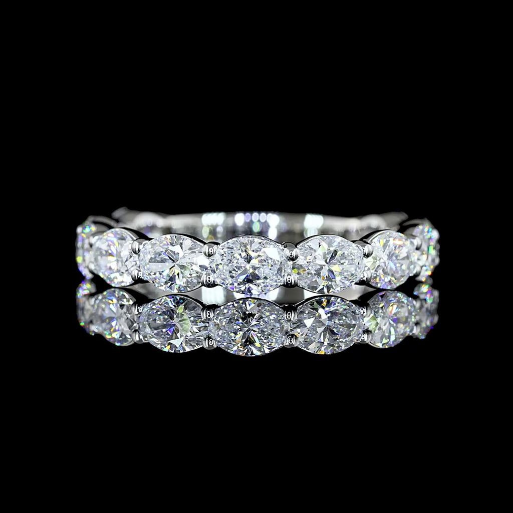 1.68 Cts Platinum Oval Shape 3/4 Band Eternity Band