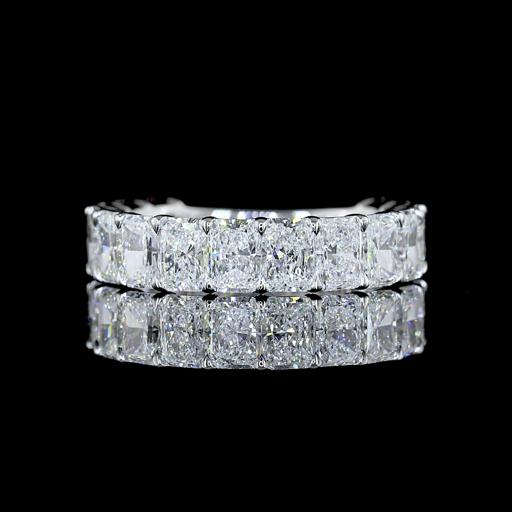 2.86 Cts 14k White Gold Radiant Shape 3/4 Band Eternity Band
