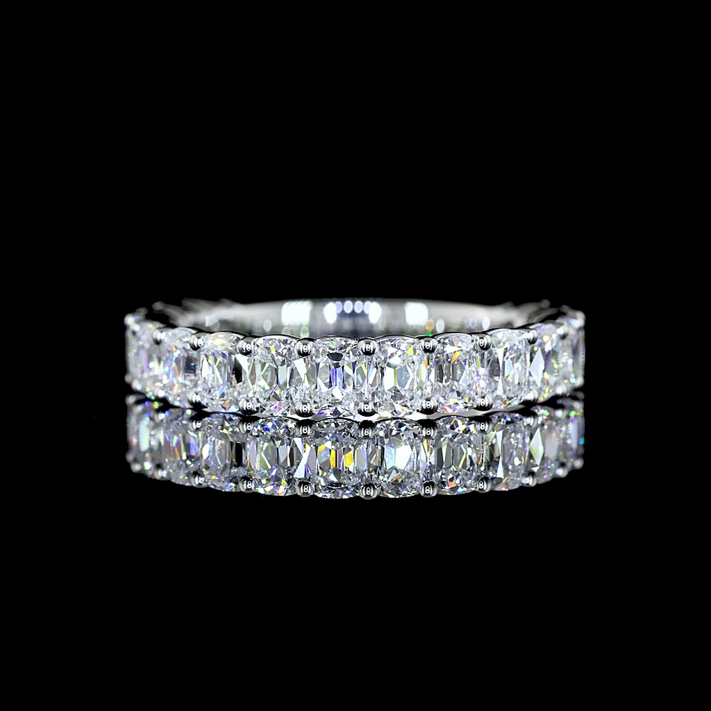 1.78 Cts Platinum Antique Cushion Shape 3/4 Band Eternity Band