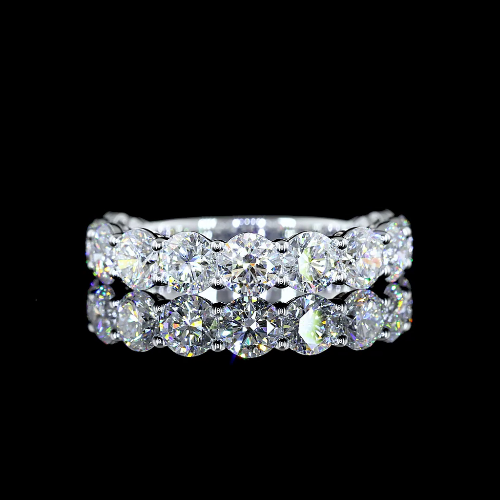 2.98 Cts 14k White Gold Round Shape 3/4 Band Eternity Band