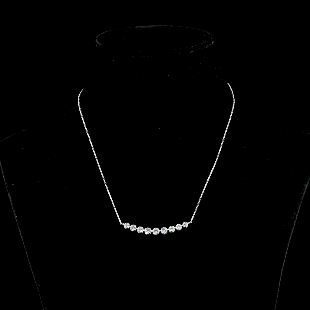 1 Cts 14k White Gold Round Shape Riviera Pendant