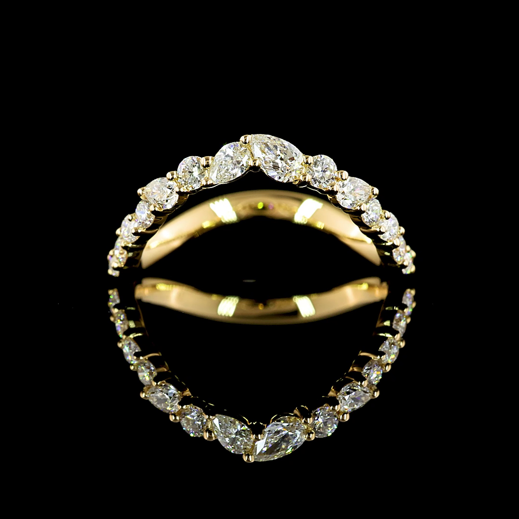 0.4 Cts 18k Yellow Gold Pear Shape Special Eternity Band